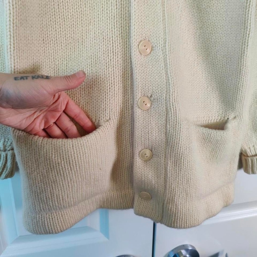 Vintage 50s 60s Highland Sportswear Shetland Wool Varsity Cardigan Collegiate S - Picture 3 of 8
